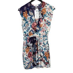Three Days Floral Dress Cream and Blue XS